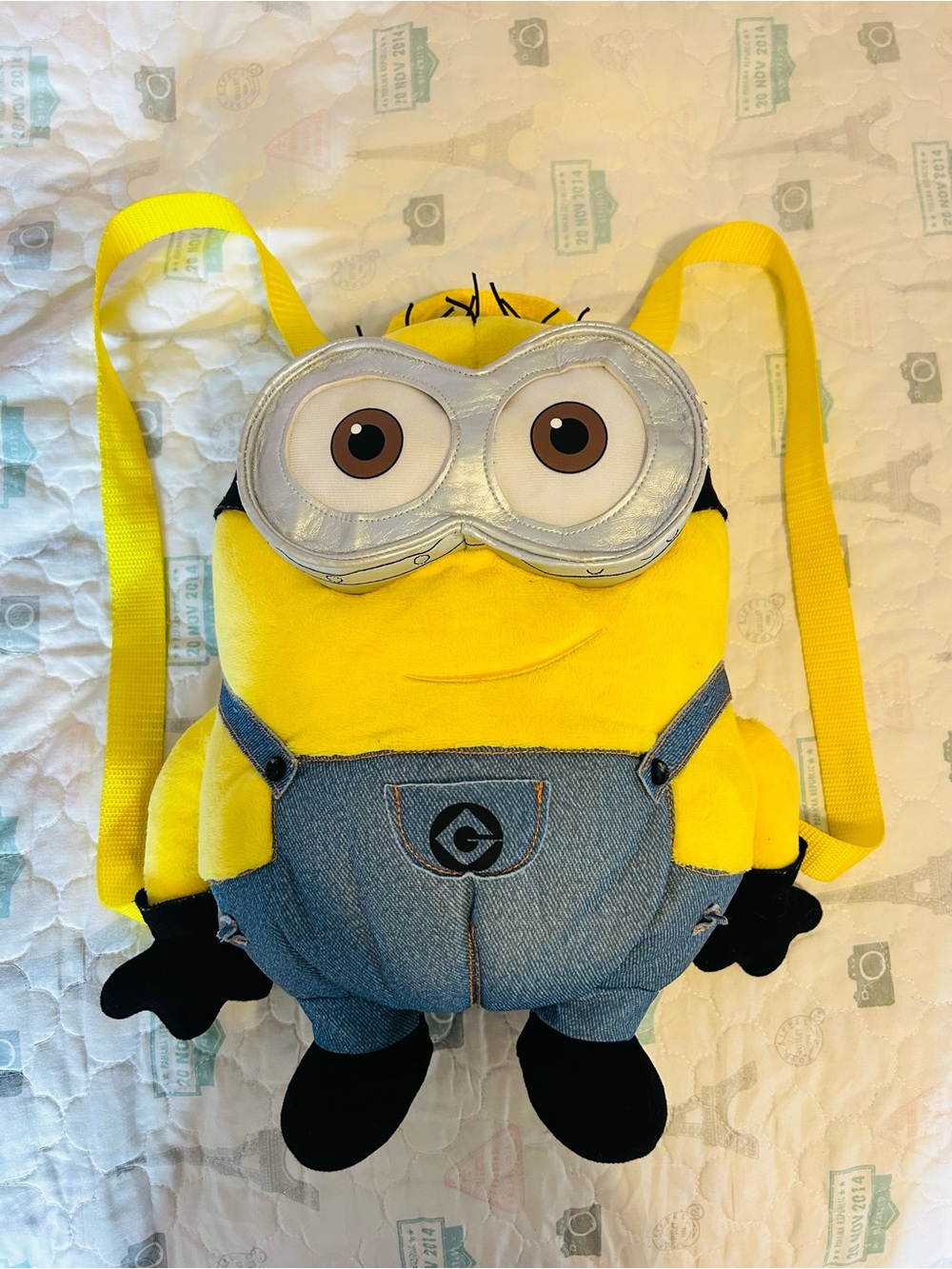 Despicable Me Minion Plush Backpack - Yellow & Denim